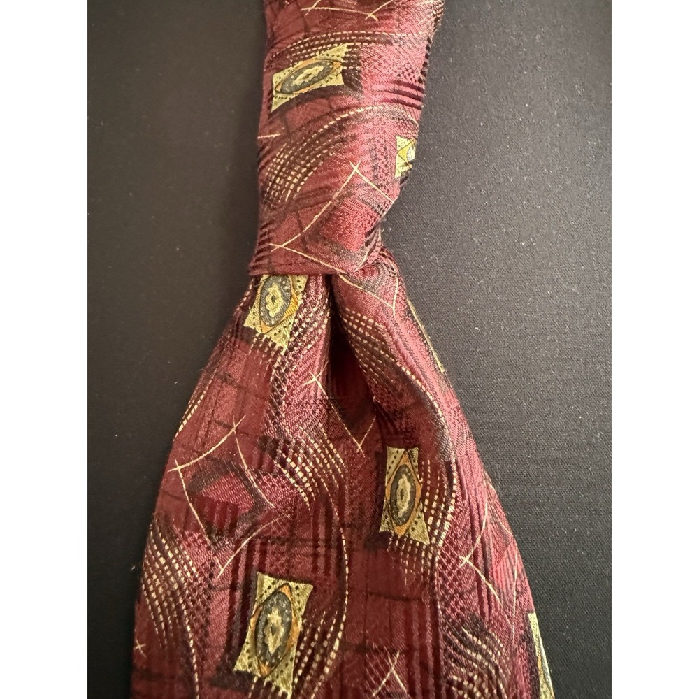 Robert Talbott The Men’s Shop At The Broadmoor Silk Tie Burgundy Geometric 56x4